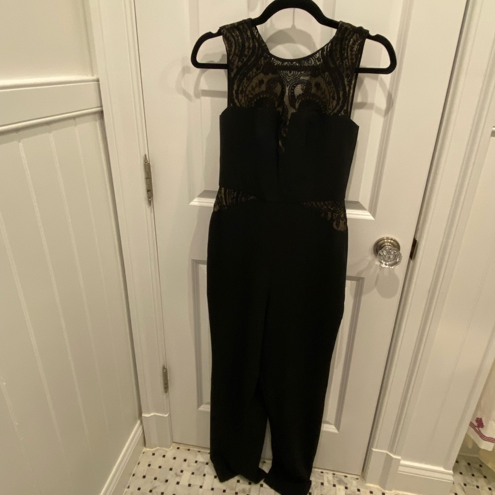 BCBG black lace romper